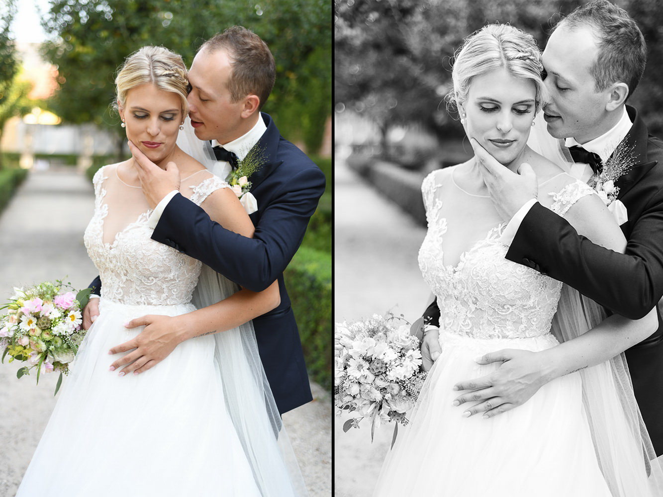 Empfehlung des Hochzeitsfotograf, der Glamour Look - Vergleich Vorher / Nachher Empfehlung des Hochzeitsfotograf, der Glamour Look - Vergleich Vorher / Nachher