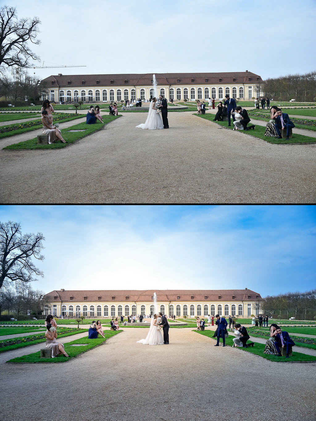 Empfehlung des Hochzeitsfotograf, der Glamour Look - Vergleich Vorher / Nachher